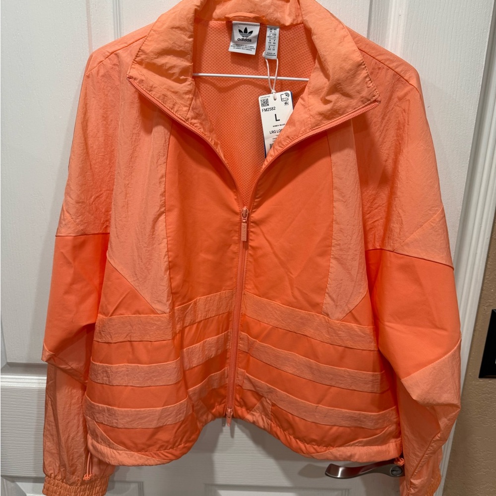 Adidas Women's Vibrant Orange windbreaker Jacket